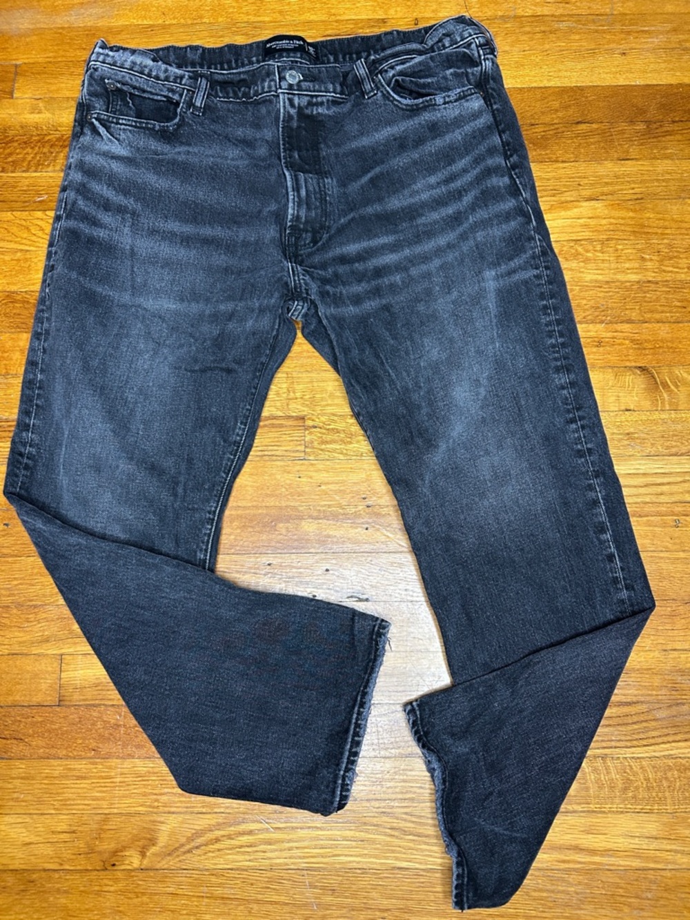 Abercrombie & Fitch Black Washed Slim-Straight Jeans